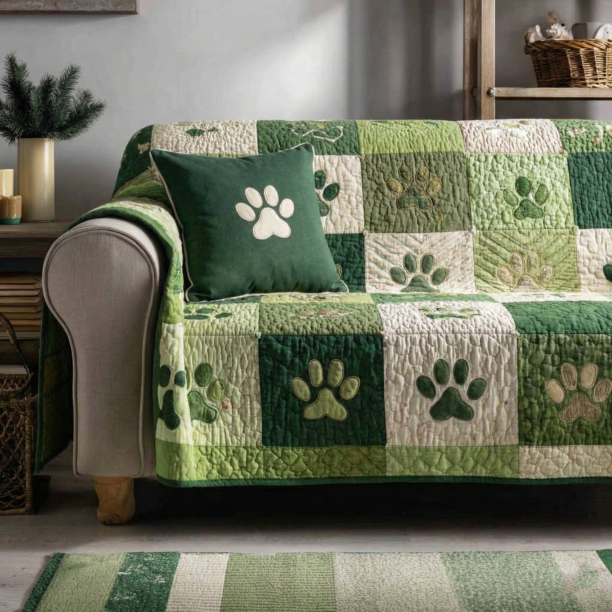 Lucky Home Harmony Quilted Sofa Cover The Best Sofa Slipcovers Dog Lovers Themed Gifts Items - Tradiviet