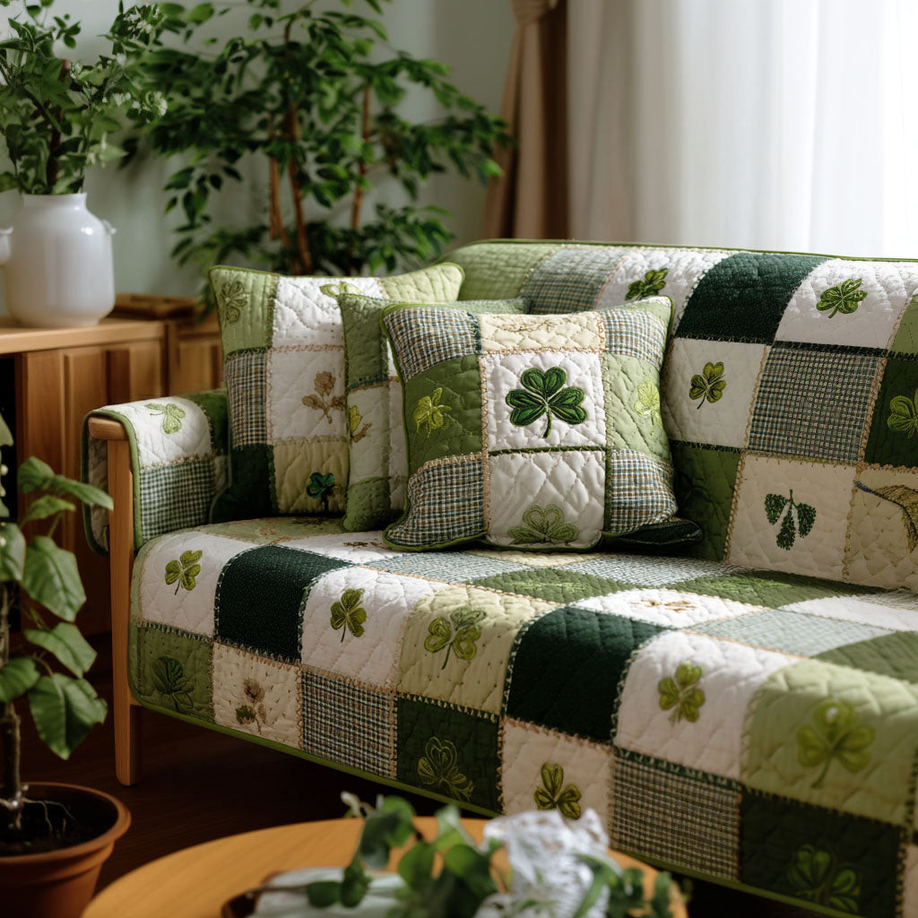 Lucky Home Quilted Sofa Cover The Best Sofa Slipcovers St Patrick's Gift Ideas - Tradiviet