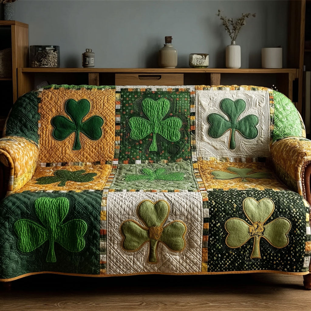 Lucky Meadows Quilted Sofa Cover Home Room Decor Room Gift For Him - Tradiviet