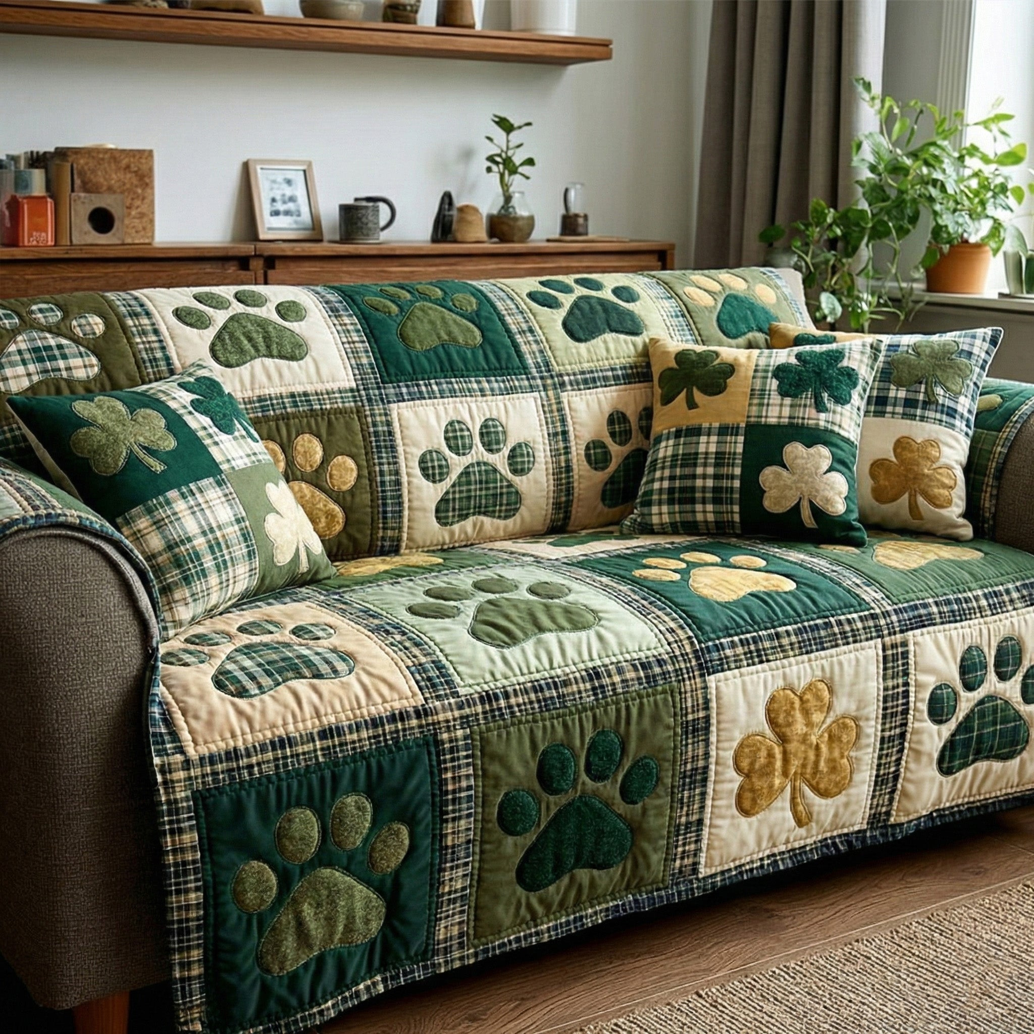 Lucky Paws Patchwork Quilted Sofa Cover Cool Sofa Slipcovers Present Ideas For Dog Owners - Tradiviet