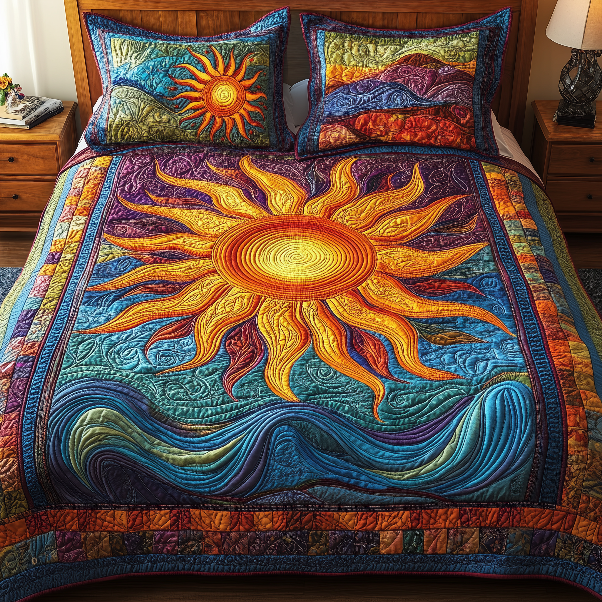 Luminous Sunshine Quilted Bedding Set Luminous Sunshine Style Gift For Luminous Sunshine - Tradiviet