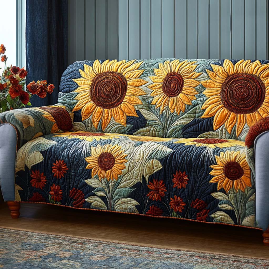 Lush Garden Quilted Sofa Cover Room Room Decor Ideas Present For New Home - Tradiviet