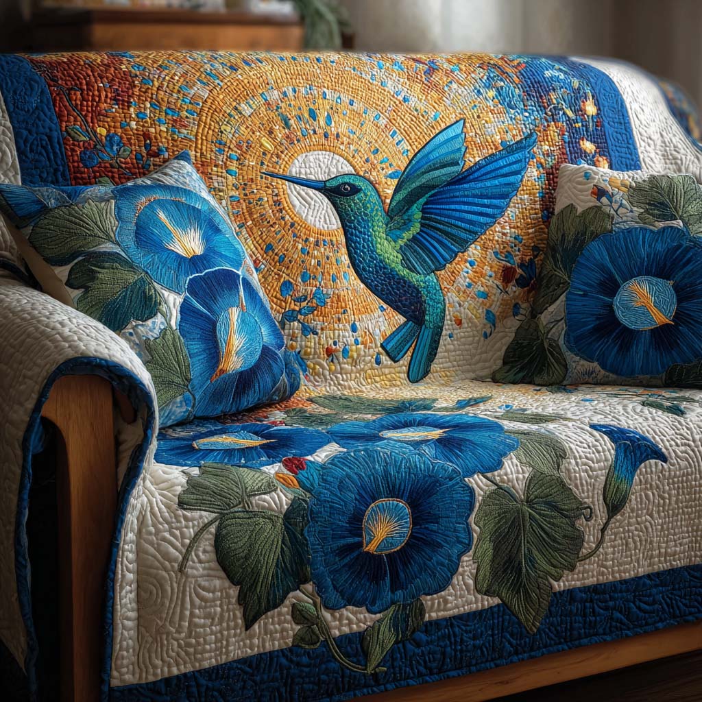 Magic Bird Quilted Sofa Cover Room Decor For Home Gifts For Home Decor - Tradiviet