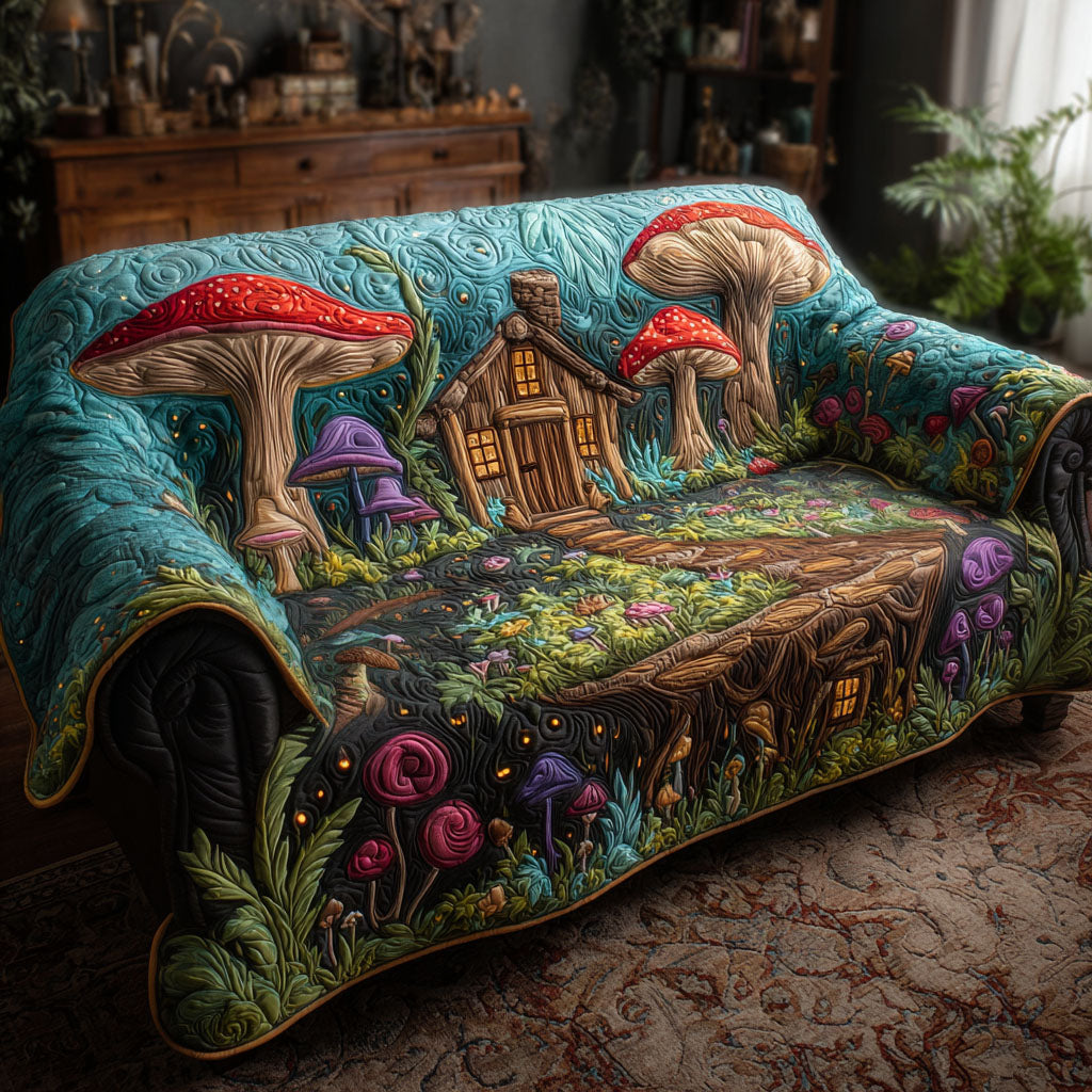 Magic Forest Crossing Quilted Sofa Cover Modern Room Decor Top Home Decor Gifts - Tradiviet