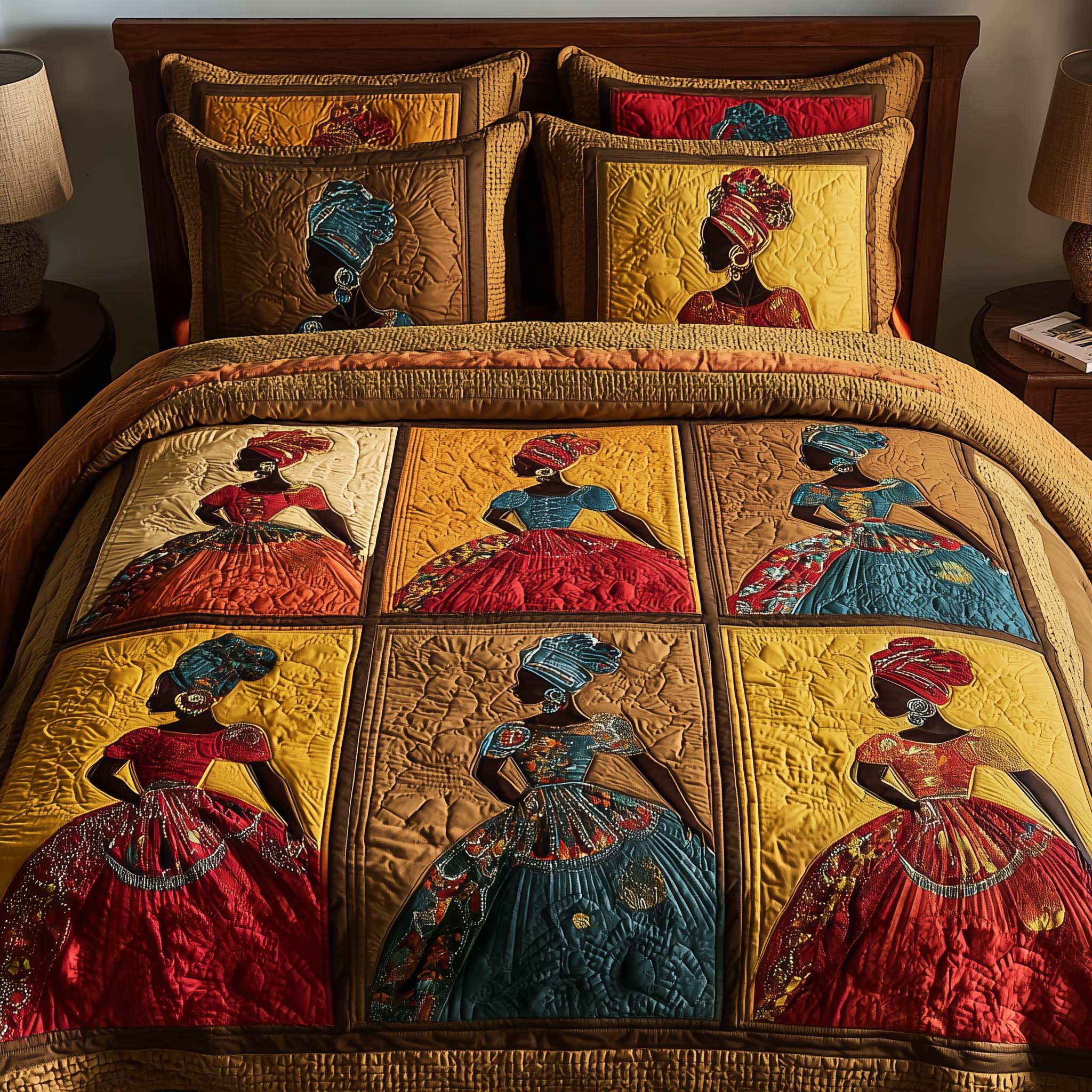 Magnificent Melanin Quilted Bedding Set Magnificent Melanin Backdrop Gift For Magnificent Lovers - Tradiviet