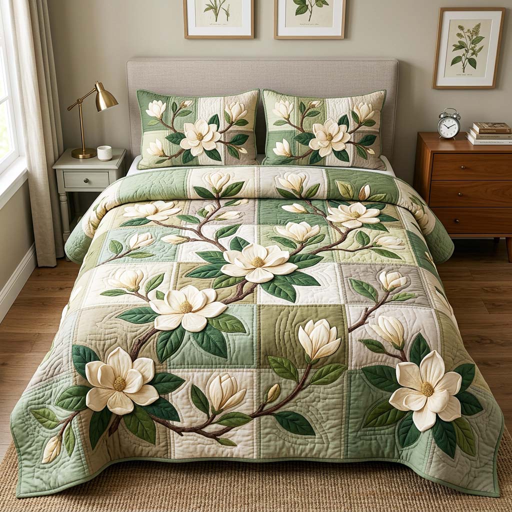 Magnolia Patch Garden Quilted Bedding Set Magnolia Patch Sunset Gift For Magnolia Patch - Tradiviet