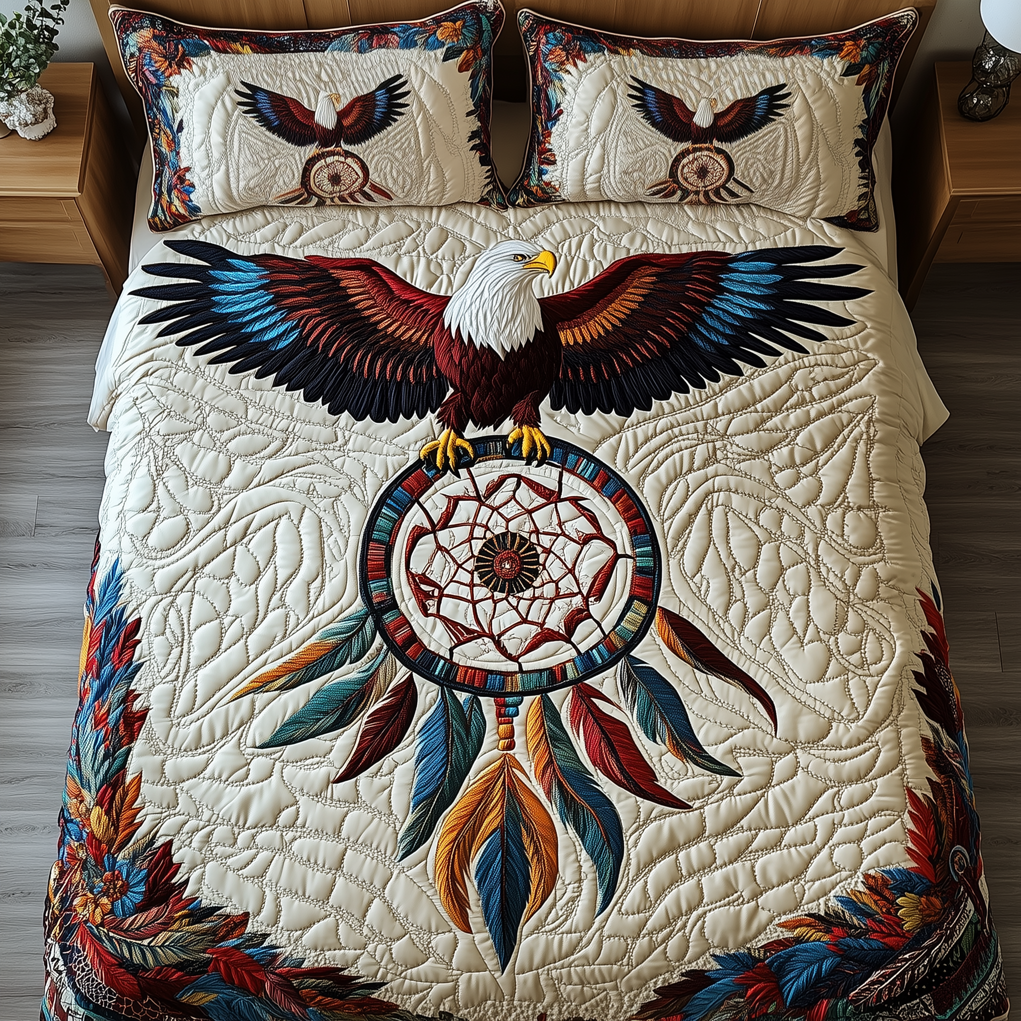 Majestic Eagle Quilted Bedding Set Majestic Eagle Theme Gift For Majestic Eagle - Tradiviet