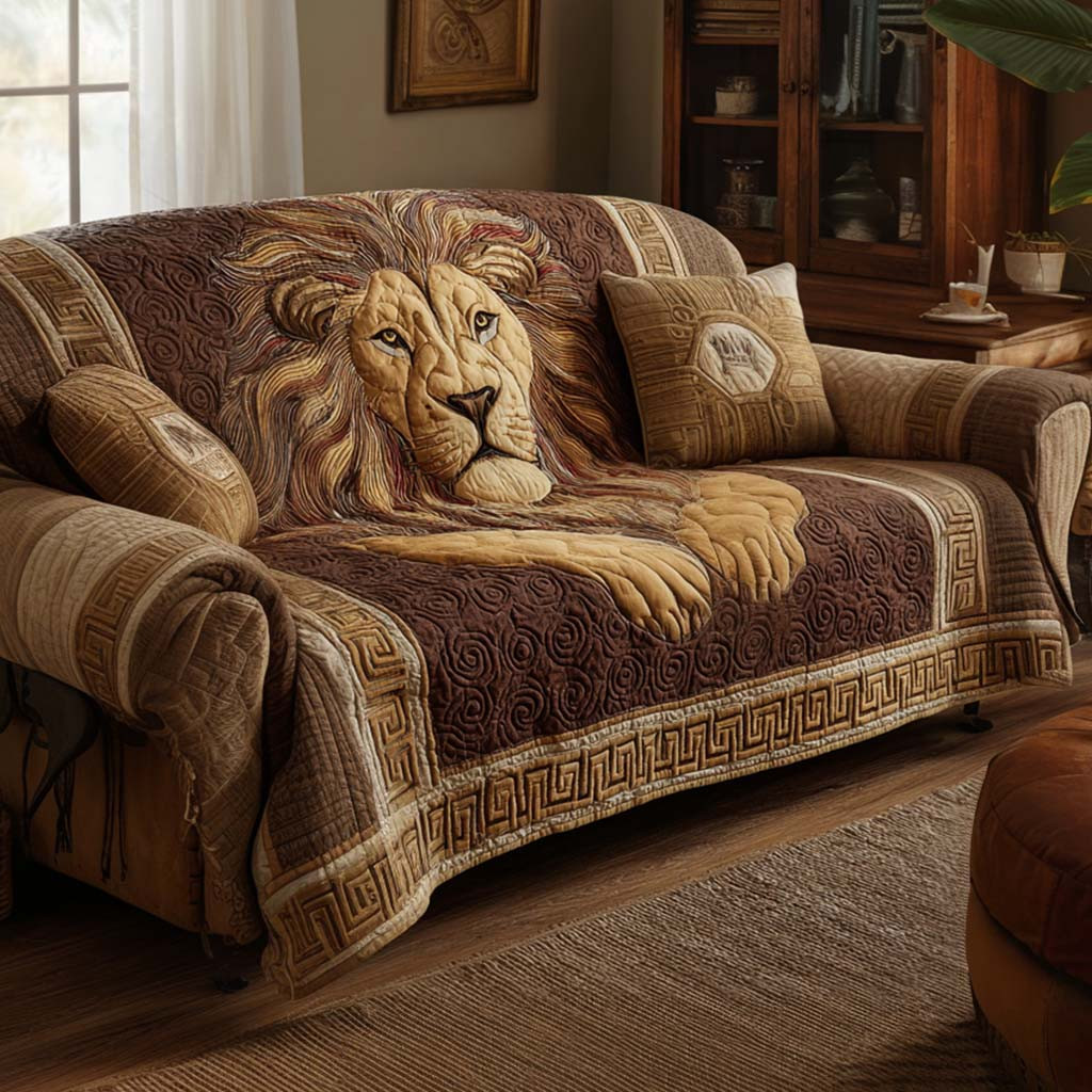 Majestic Lion Quilted Sofa Cover Sofa Cover Set Awesome Gifts For Lion Lovers - Tradiviet