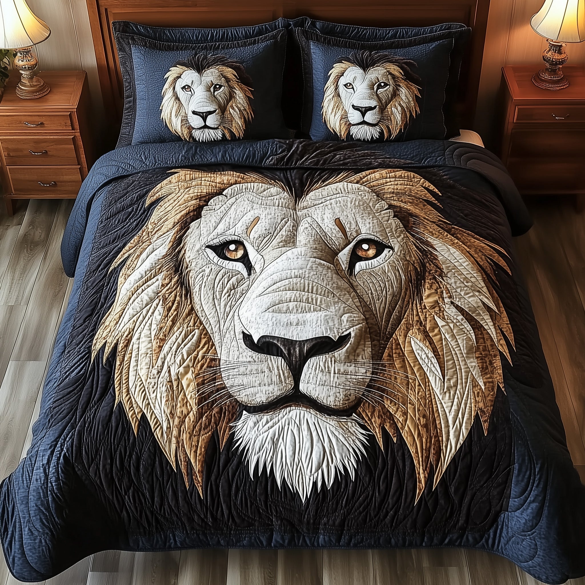 Majesty Lion Quilted Bedding Set Majesty Lion Island Gift For Majesty Lovers - Tradiviet