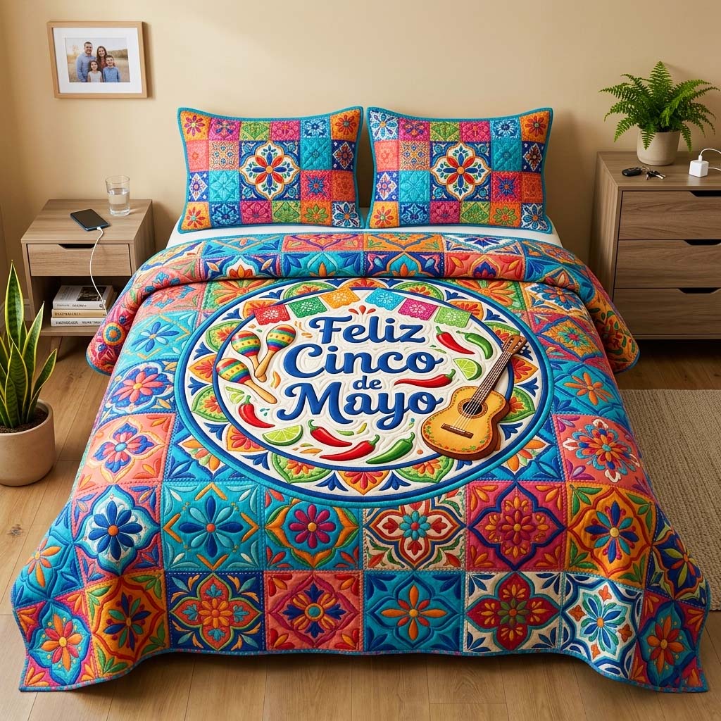 Maraca Vibes Quilted Bedding Set Maraca Vibes Harbor Gift For Maraca Vibes - Tradiviet