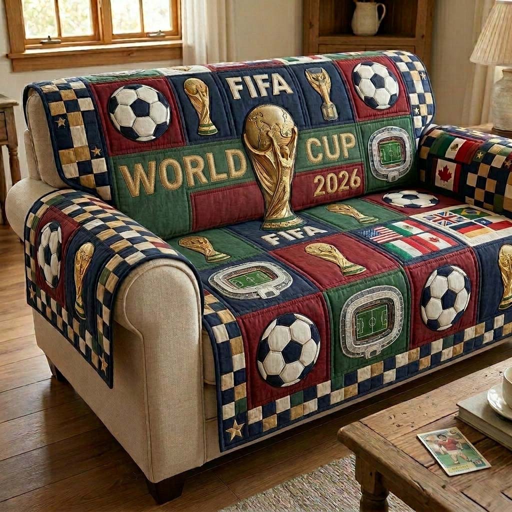 Match Day Quilted Sofa Cover Sports Home Couch Cover Gift For Cozy Spaces - Tradiviet
