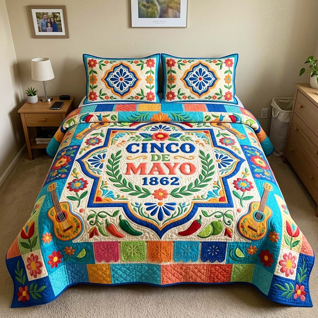 Mayo Crest Quilted Bedding Set Mayo Crest Desert Gift For Mayo Crest - Tradiviet
