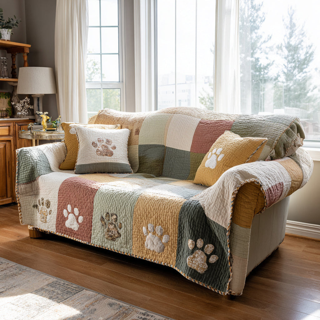 Meadow Paws Quilted Sofa Cover Sofa Cover Set Great Gifts For Pet Lovers - Tradiviet