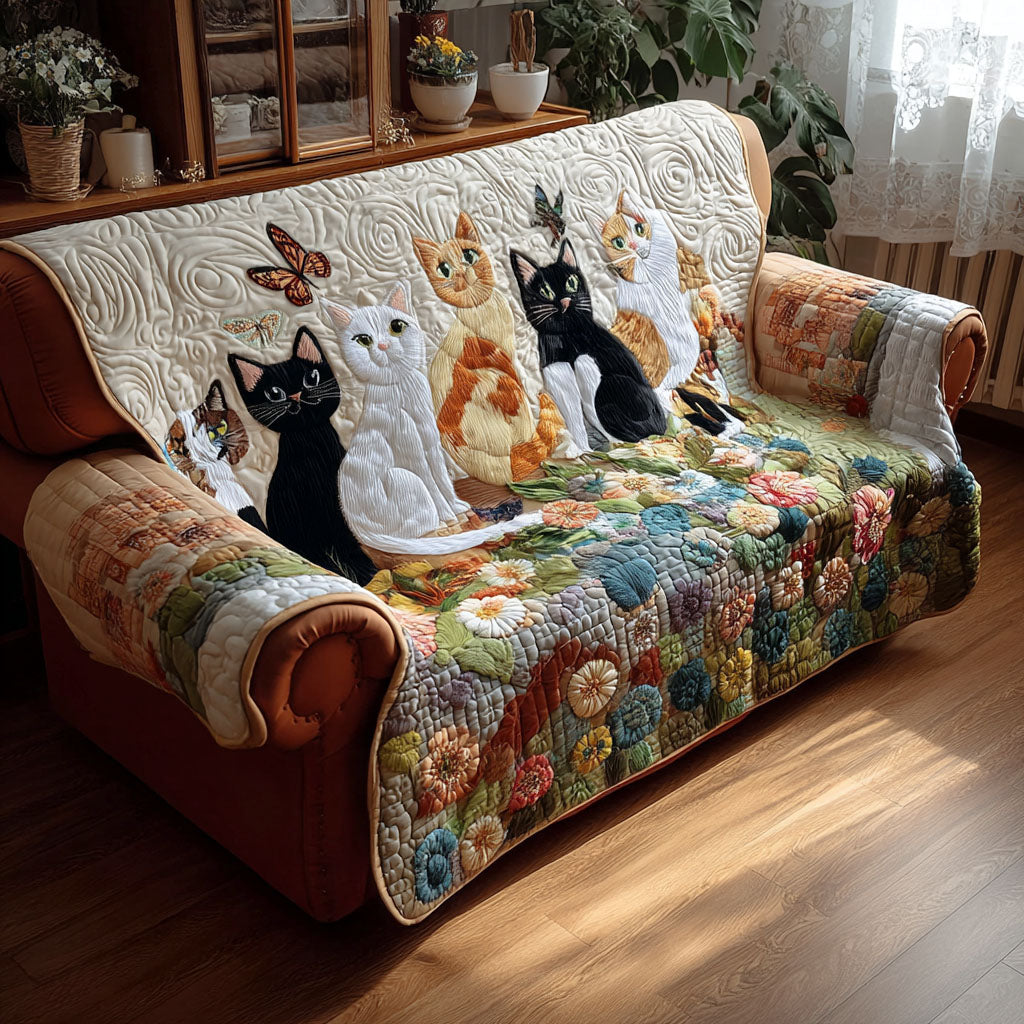 Meow Haven Quilted Sofa Cover Classic Home Room Decor Home Gifts For Him - Tradiviet