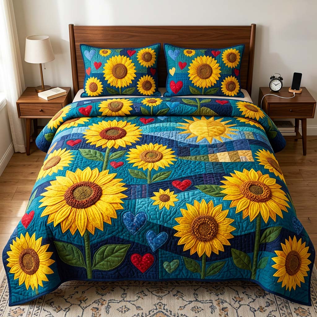 Midnight Bloom Quilted Bedding Set Midnight Bloom Aura Gift For Midnight Bloom - Tradiviet
