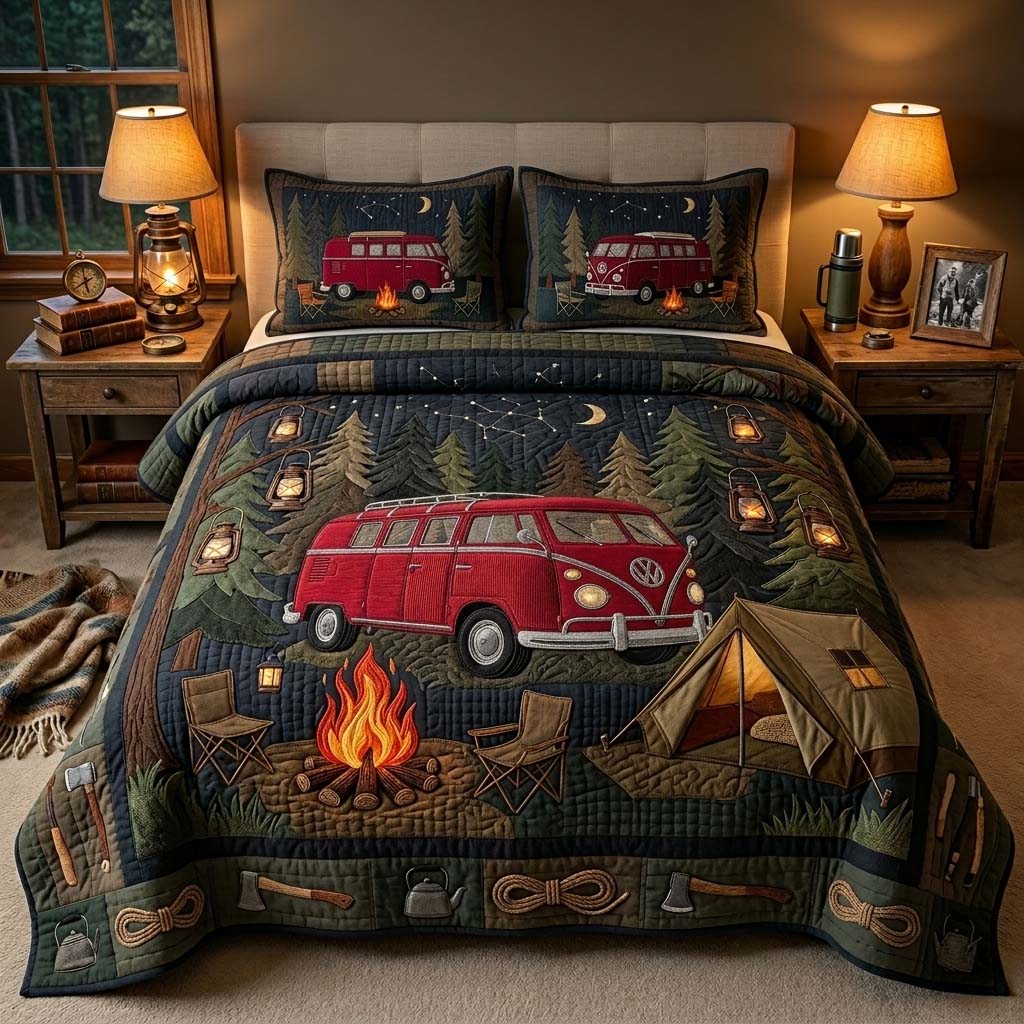 Midnight Camper Quilted Bedding Set Midnight Camper Canvas Gift For Midnight Camper - Tradiviet