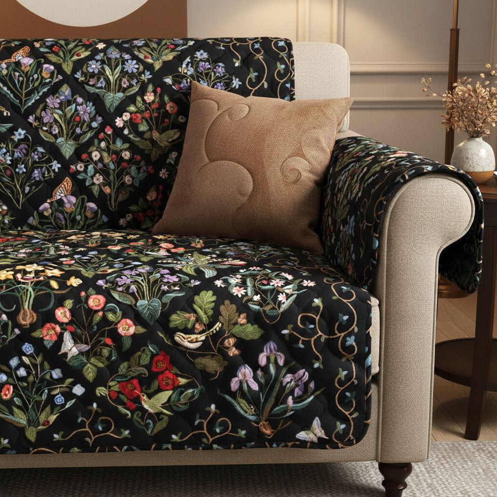 Midnight Garden Quilted Sofa Cover Indoor Decoration Awesome Mother's Day Gifts - Tradiviet