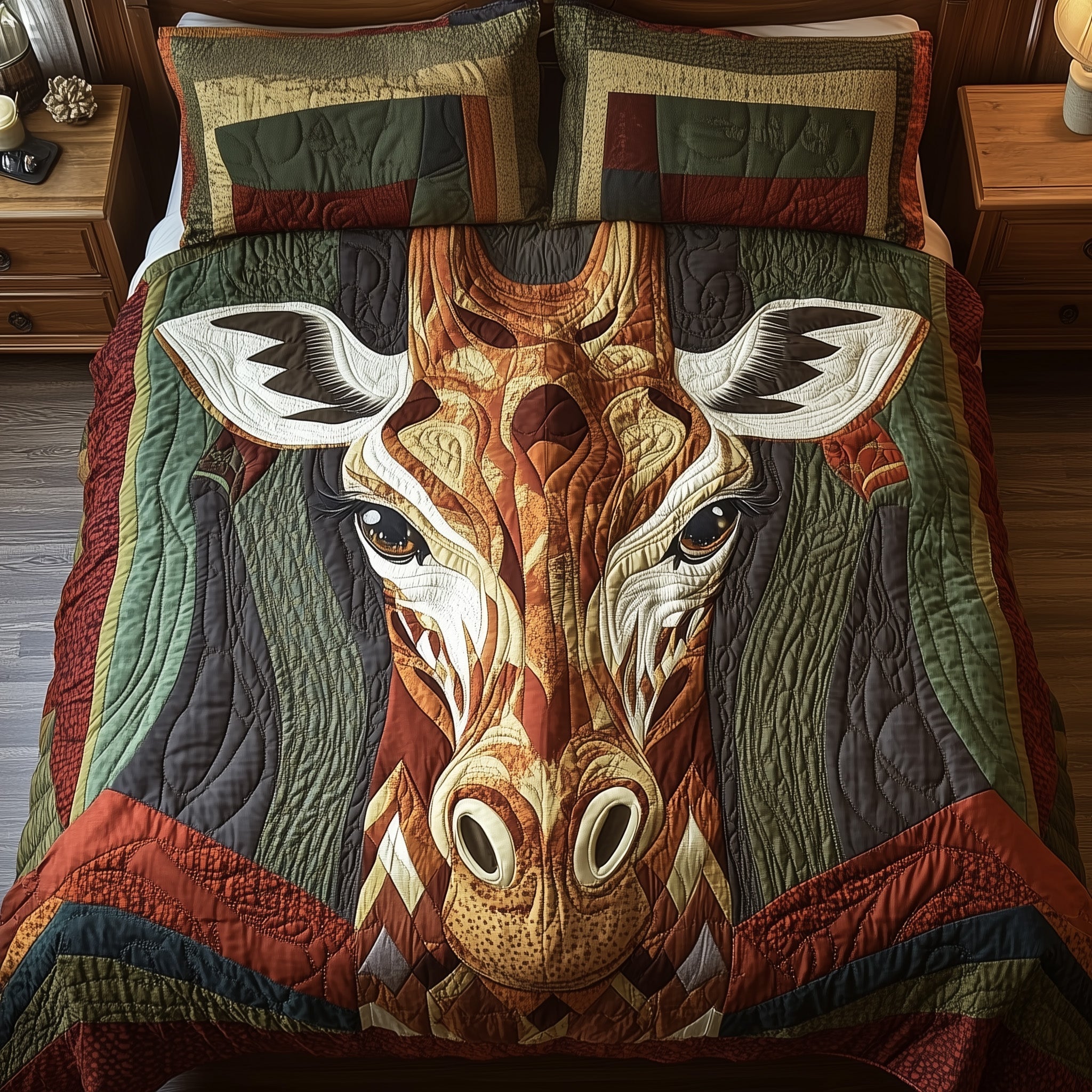 Midnight Giraffe Quilted Bedding Set Midnight Giraffe Look Gift For Midnight Giraffe - Tradiviet
