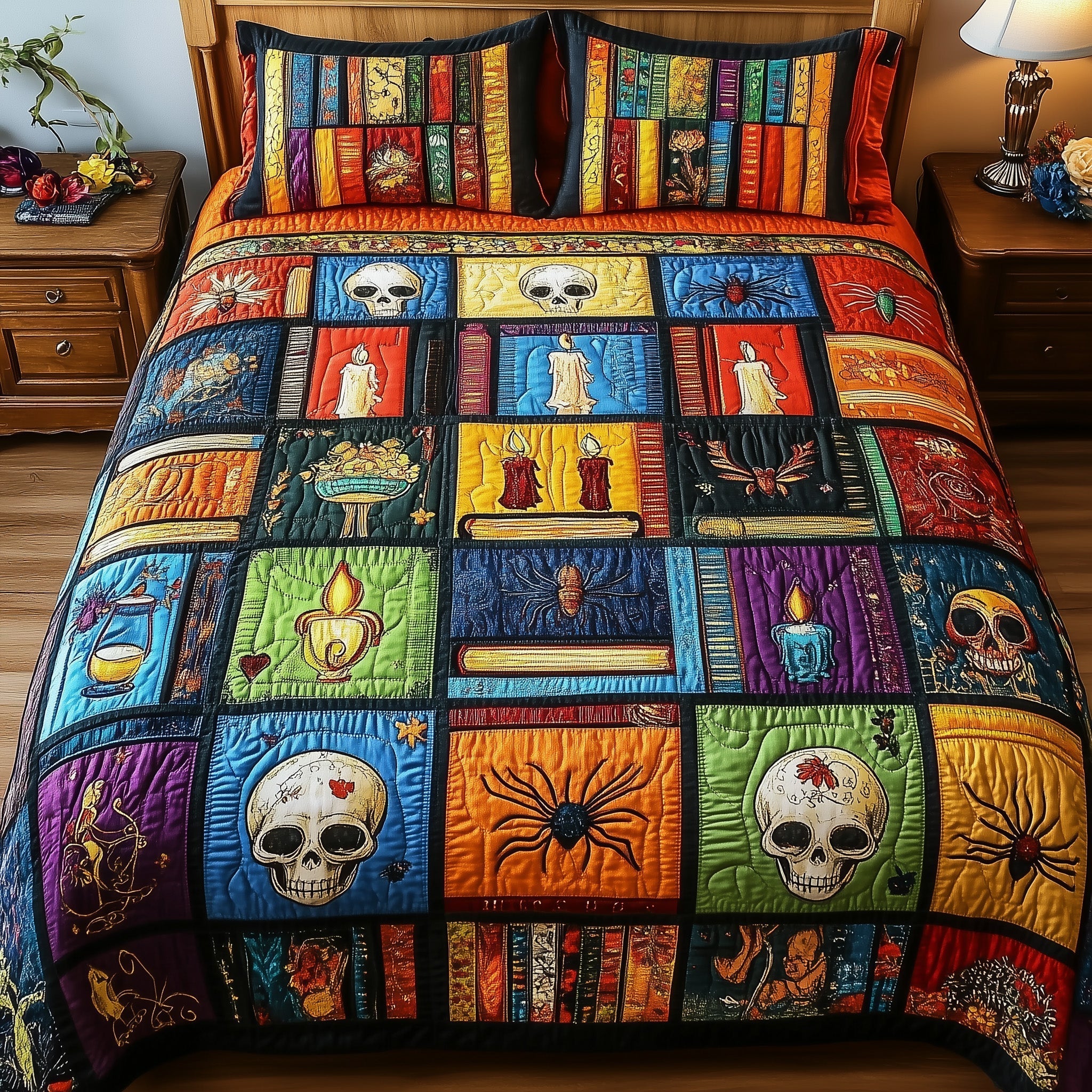 Midnight Library Quilted Bedding Set Midnight Library Charm Gift For Library Lovers - Tradiviet