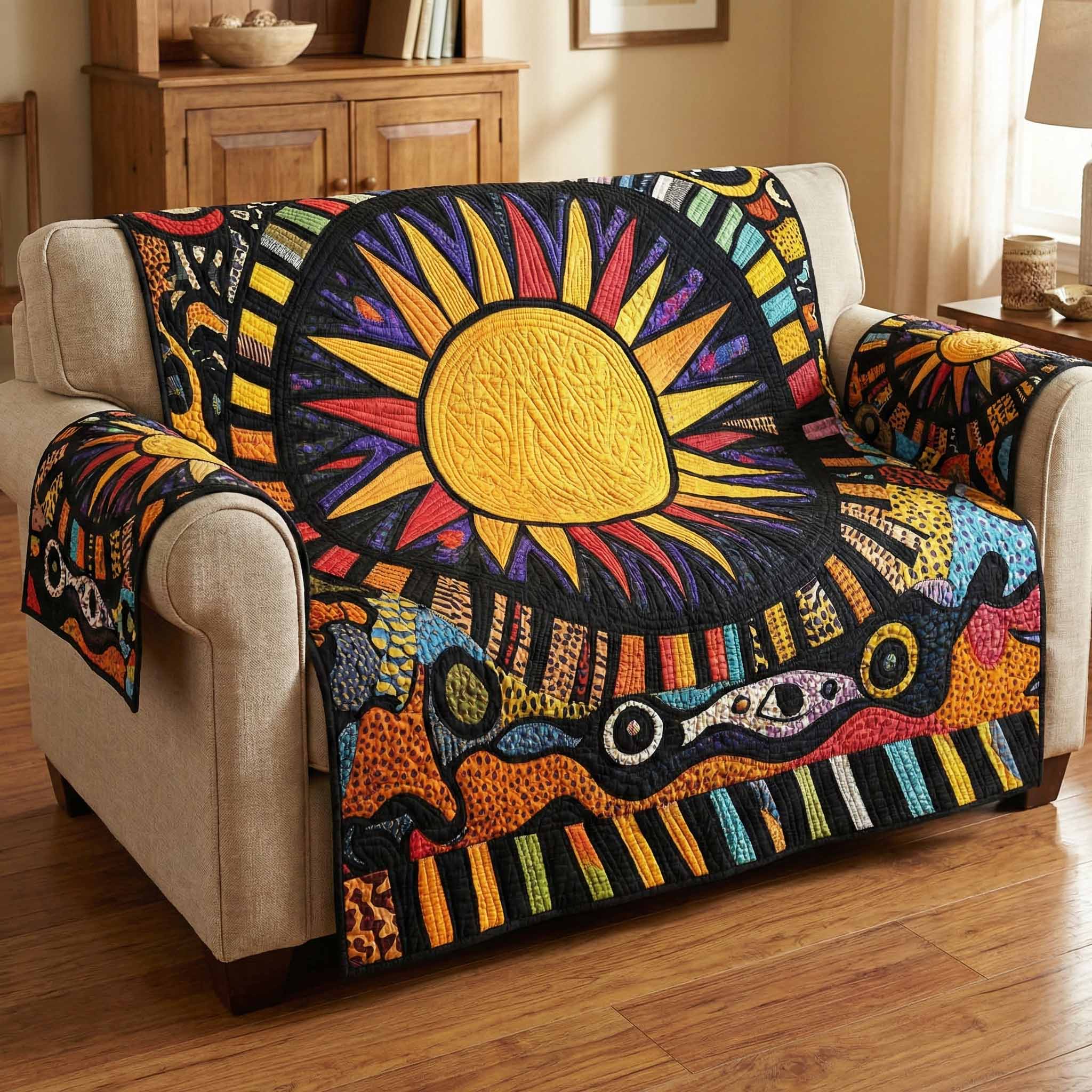Midnight Sun Quilted Sofa Cover Cool Couch Slipcovers Gifts For Expecting Mothers - Tradiviet