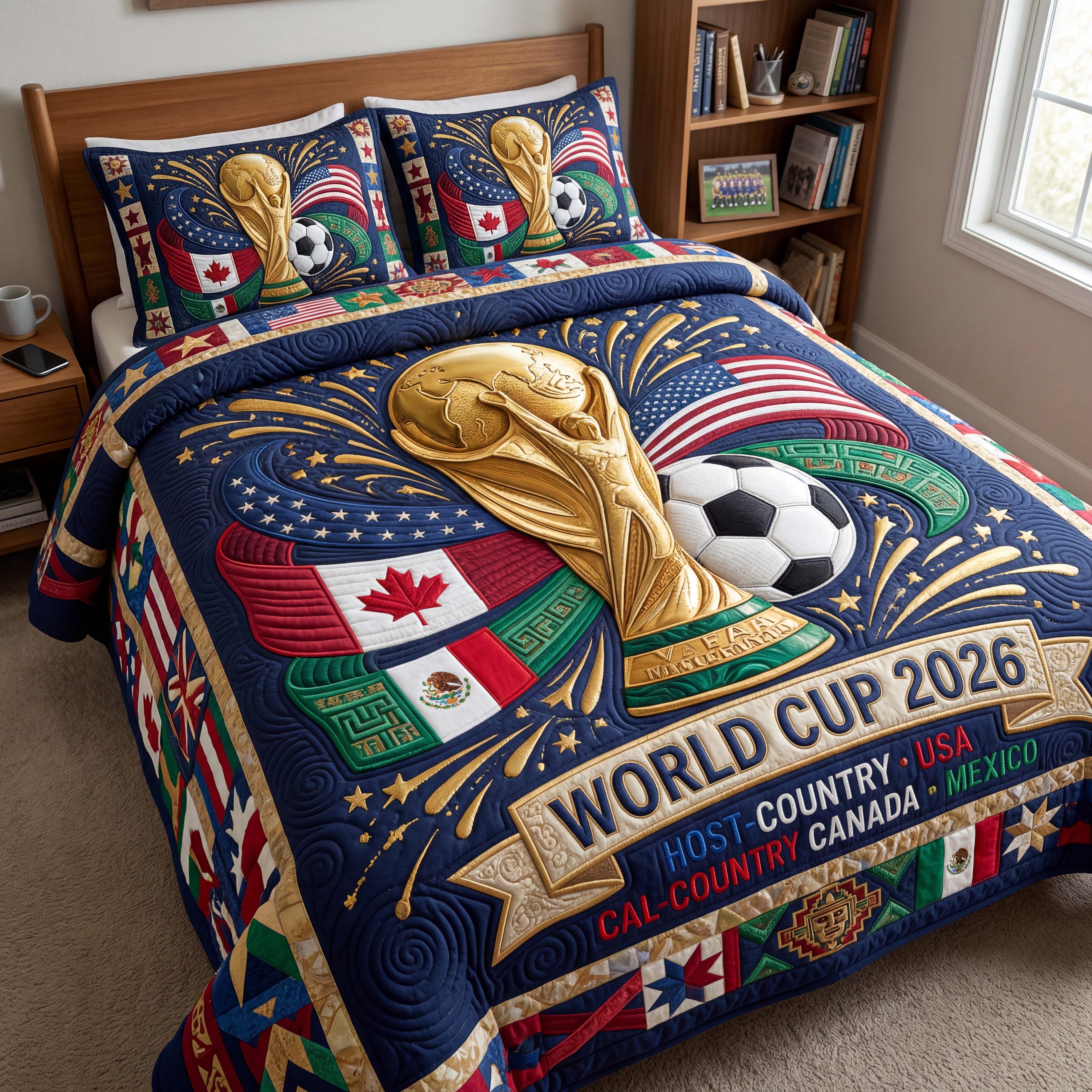 Midnight Victory Quilted Bedding Set Midnight Victory Modern Gift For Midnight Victory - Tradiviet
