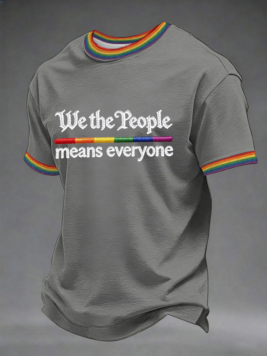 Minimalist Rainbow We The People T-Shirt Pride Month Clothing Gift For Him - Tradiviet - Image 3