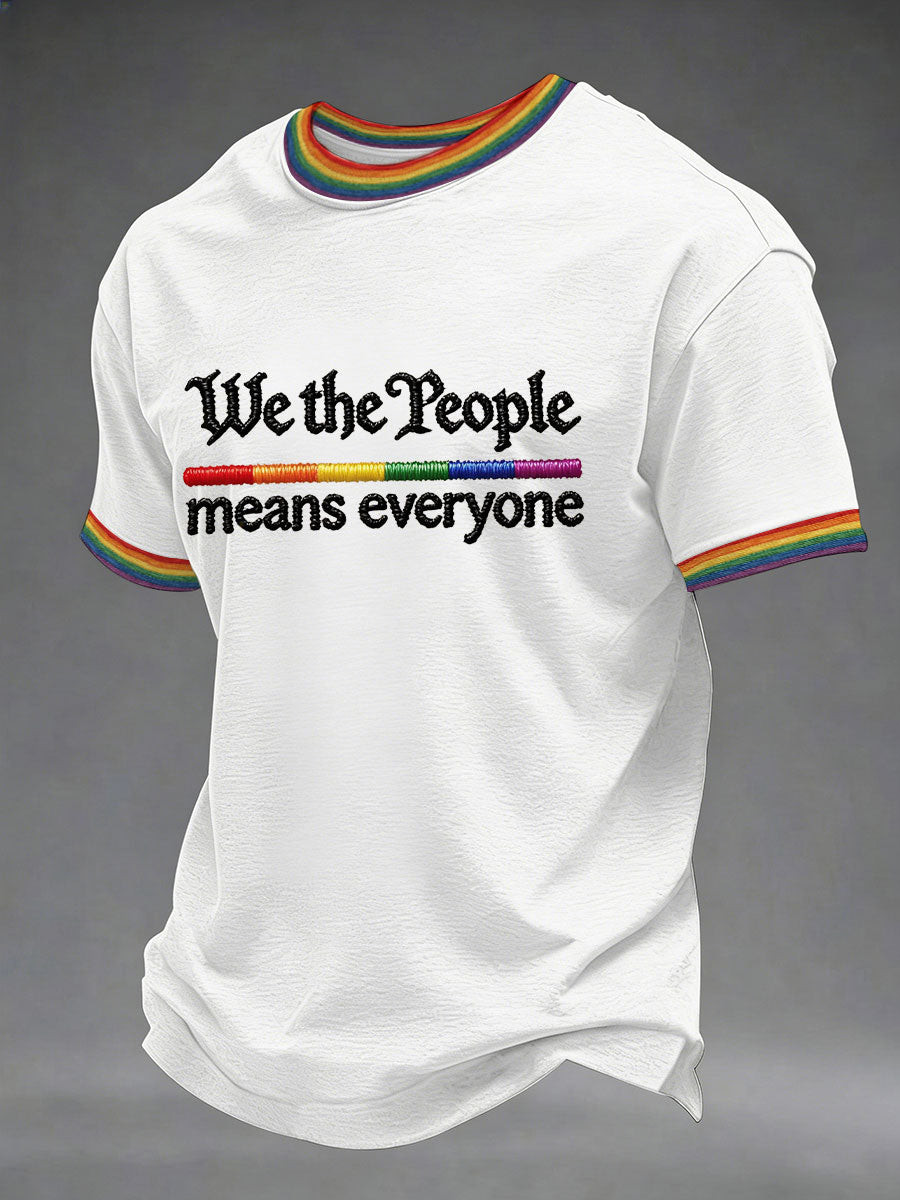 Minimalist Rainbow We The People T-Shirt Pride Month Clothing Gift For Him - Tradiviet - Image 2