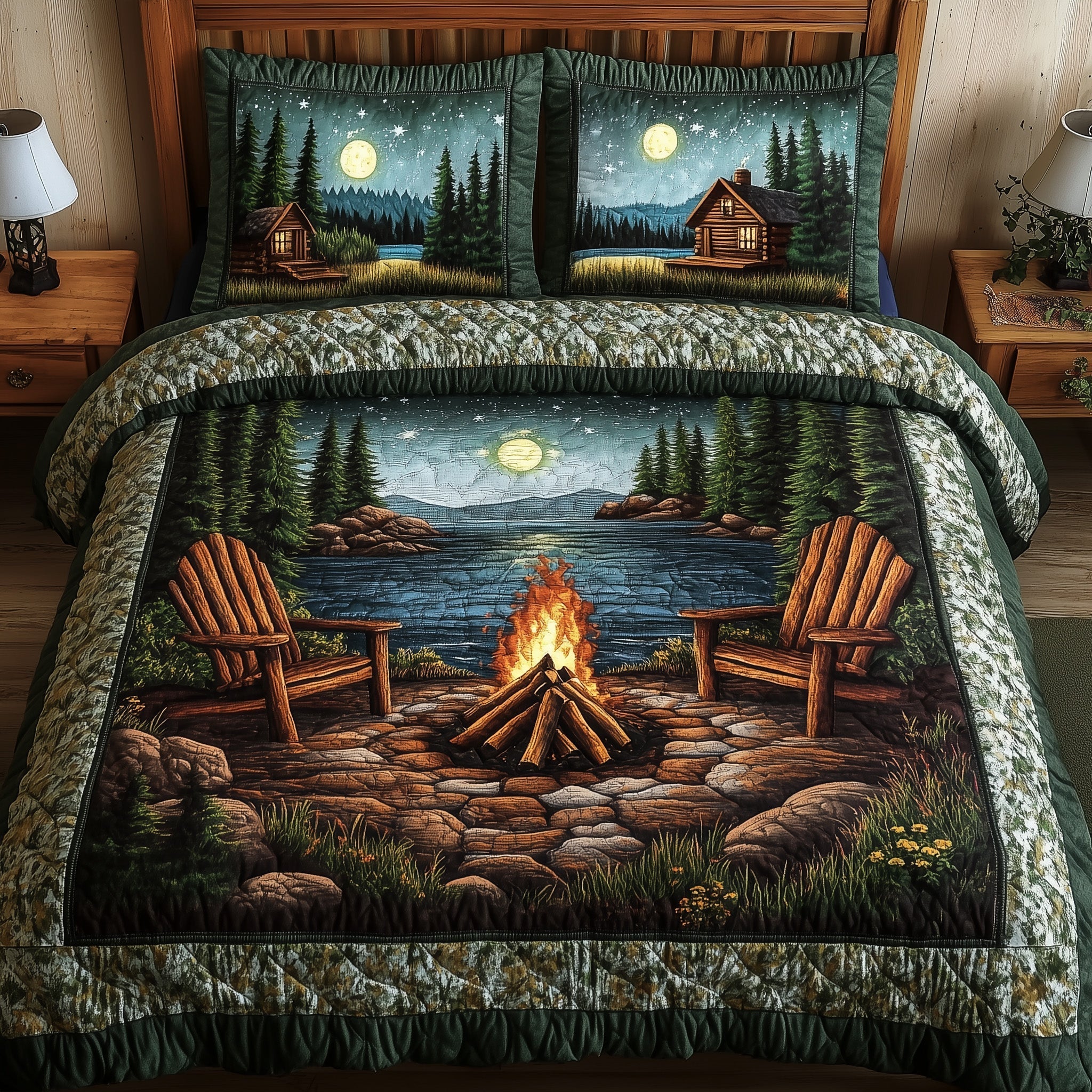 Moonlight Harmony Quilted Bedding Set Moonlight Harmony Bohemian Gift For Moonlight Harmony - Tradiviet