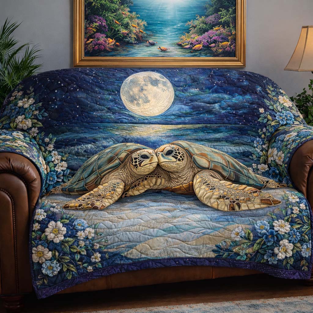 Moonlit Lover Quilted Sofa Cover Celestial Home Couch Cover Great Home Decor Finds - Tradiviet