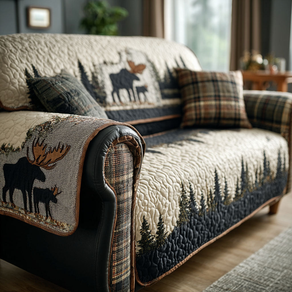 Moose Trail Quilted Sofa Cover Stylish Home Room Decor Room Decor Gift Ideas - Tradiviet
