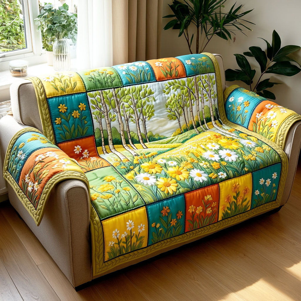 Morning Meadow Quilted Sofa Cover Best Sofa Slipcovers Great Gifts For Mom - Tradiviet