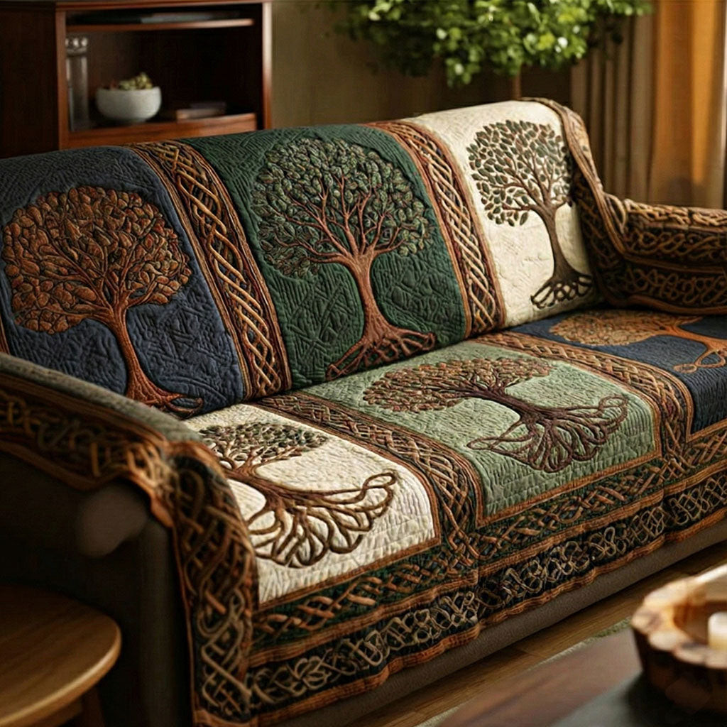 Moss Nature Roots Quilted Sofa Cover Cool Sofa Covers Tree Of Life Gifts For Parents - Tradiviet