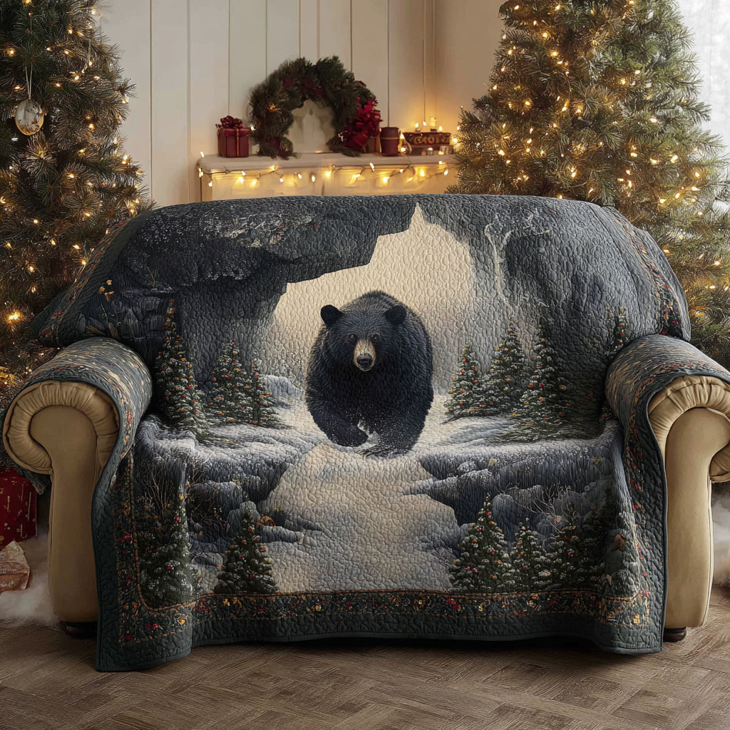 Mountain Bear Quilted Sofa Cover Stylish Home Room Decor Great Bear Lover Gifts - Tradiviet