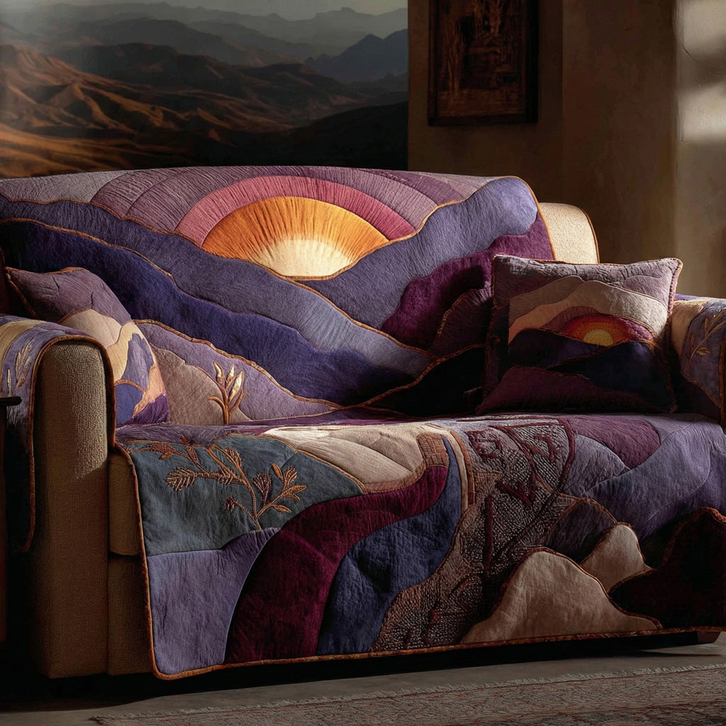 Mountain Ember Quilted Sofa Cover Room Decor Inspiration Gift For House Lover - Tradiviet