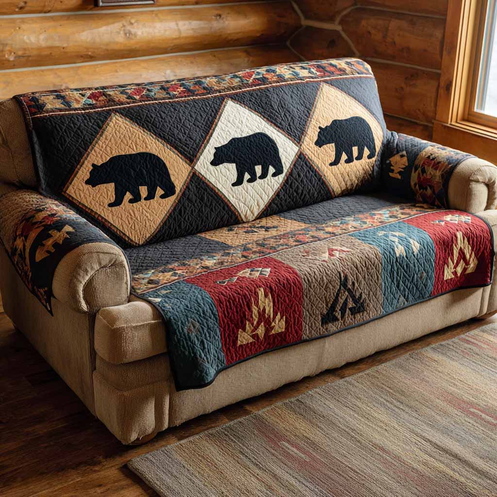 Mountain Lodge Quilted Sofa Cover Minimalist Home Room Decor Gift For Home Decorators - Tradiviet