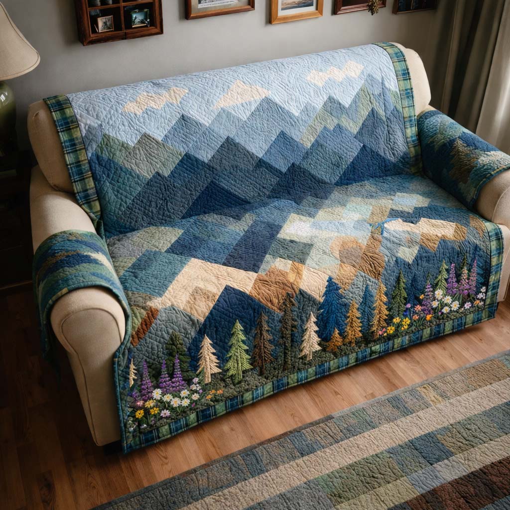 Mountain Quilted Sofa Cover Southwest Home Couch Cover Presents For New Home - Tradiviet