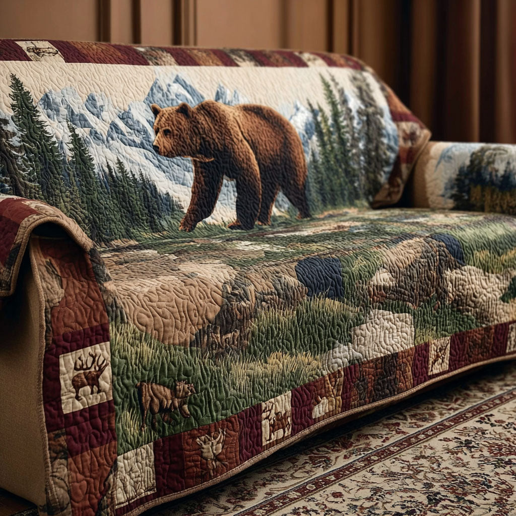 Mountain Trail Quilted Sofa Cover House Room Decor Gifts For House Lovers - Tradiviet