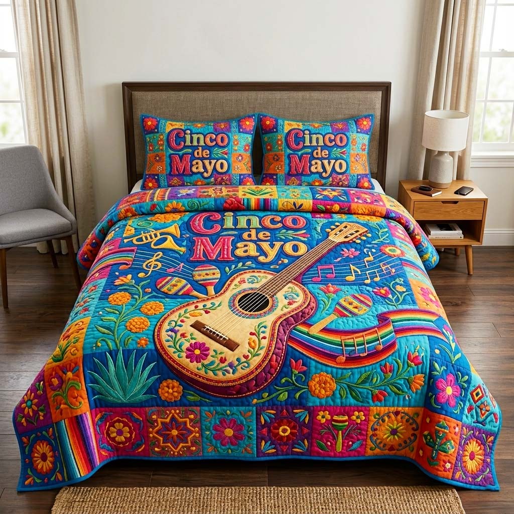 Music Fiesta Quilted Bedding Set Music Fiesta Prairie Gift For Music Fiesta - Tradiviet