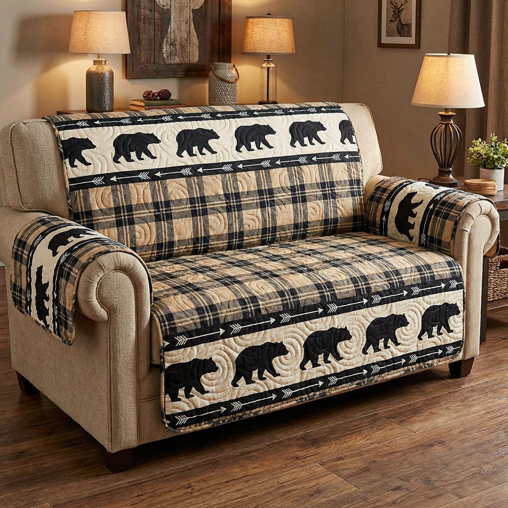 Mystic Bear Quilted Sofa Cover Wall Room Decor Cozy Bear Themed Gifts - Tradiviet