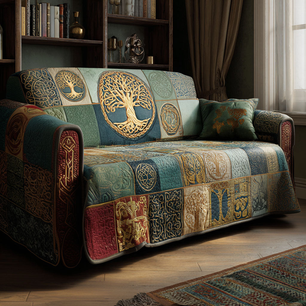 Mystic Canopy Quilted Sofa Cover Sofa Covers For Sale Tree Of Life Gifts Father'S Day - Tradiviet