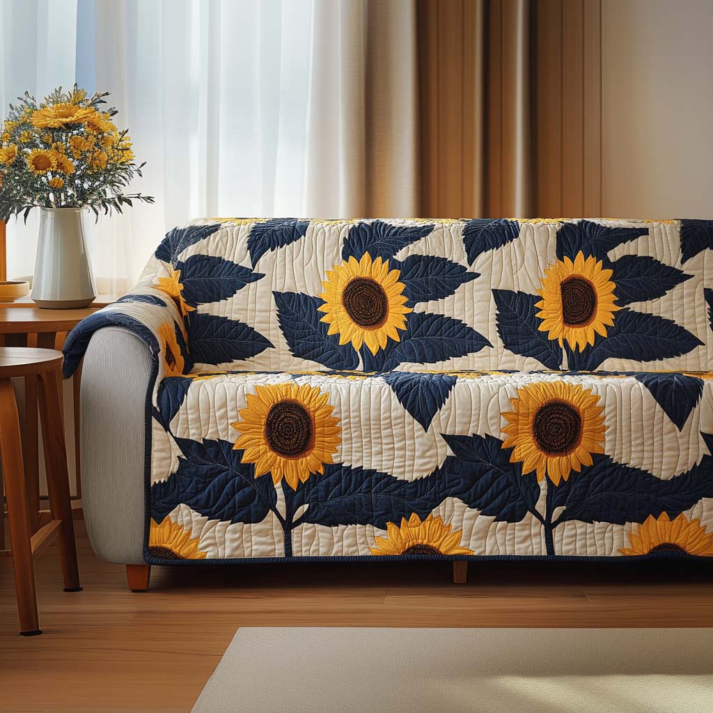 Mystic Flora Quilted Sofa Cover Trendy Home Room Decor Gift For Living Room - Tradiviet