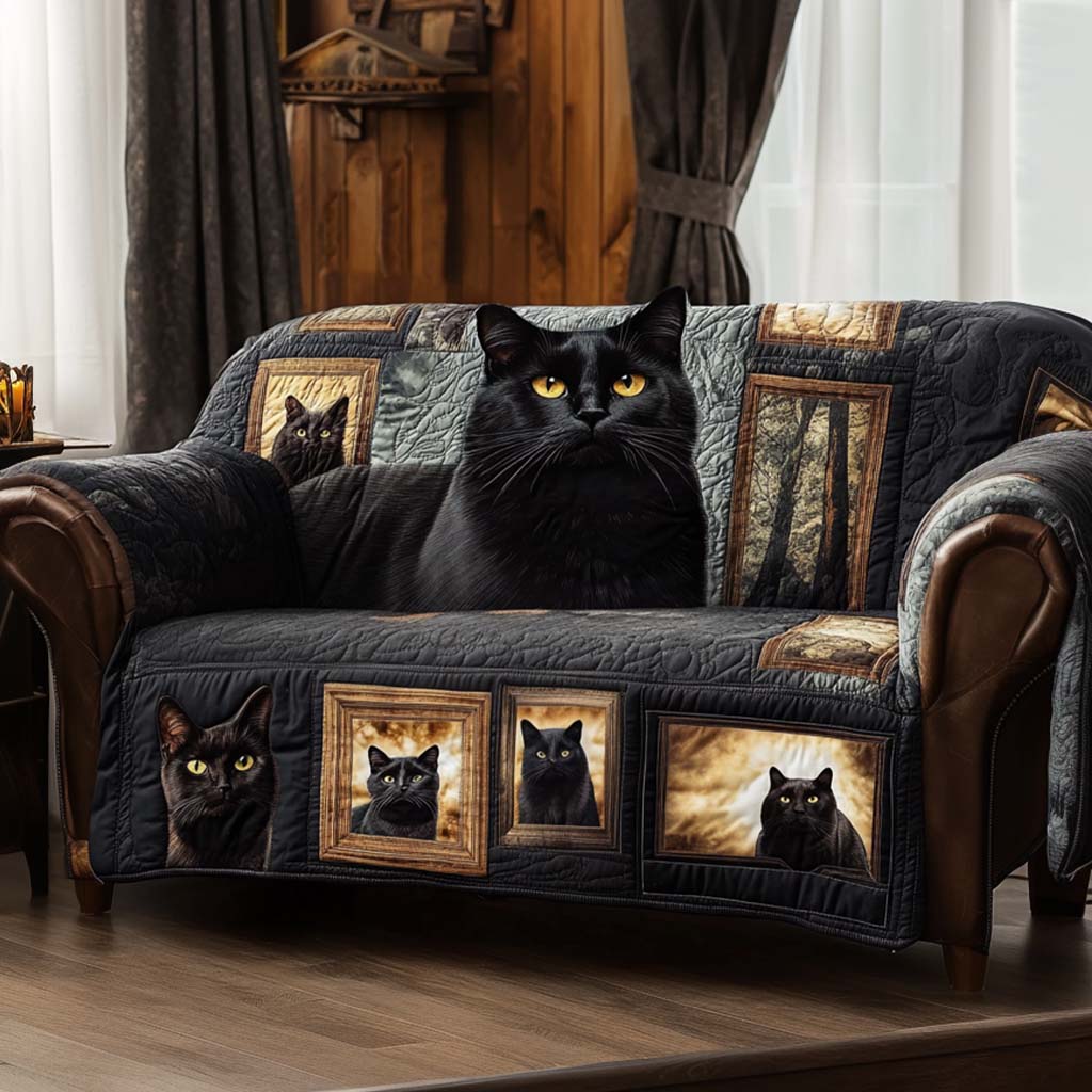 Mystic Paws Quilted Sofa Cover Holiday Home Room Decor Gifts For Room Decor - Tradiviet
