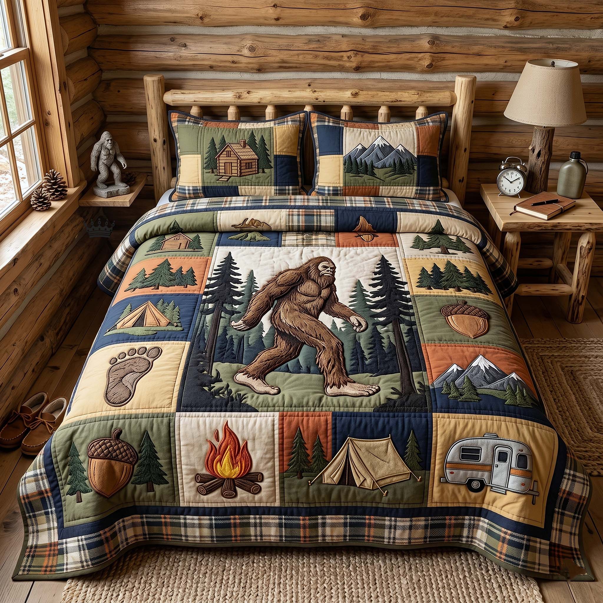 Mystic Sasquatch Quilted Bedding Set Mystic Sasquatch Haven Gift For Sasquatch Friends - Tradiviet