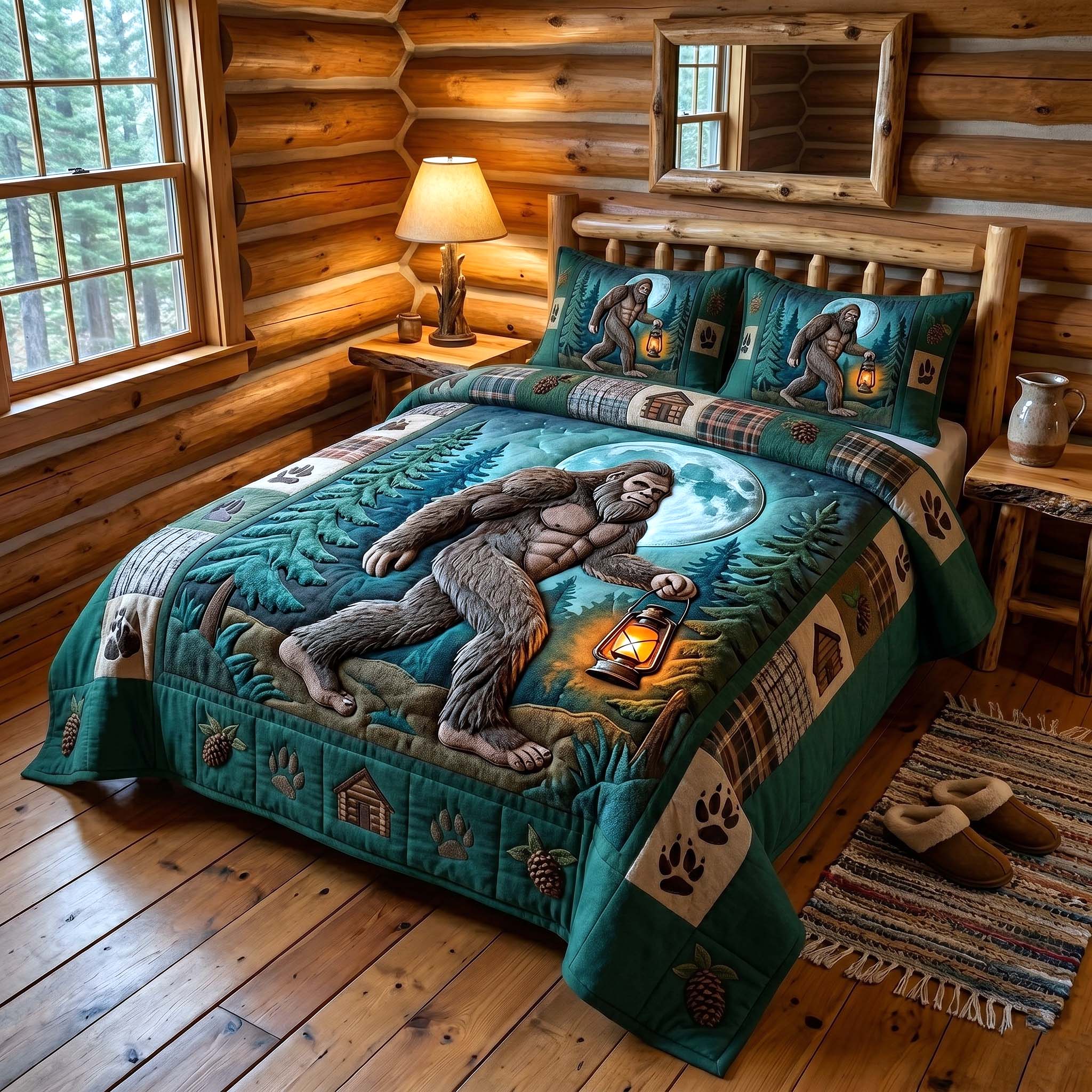 Mystic Sasquatch Quilted Bedding Set Mystic Sasquatch Mountain Gift For Sasquatch - Tradiviet