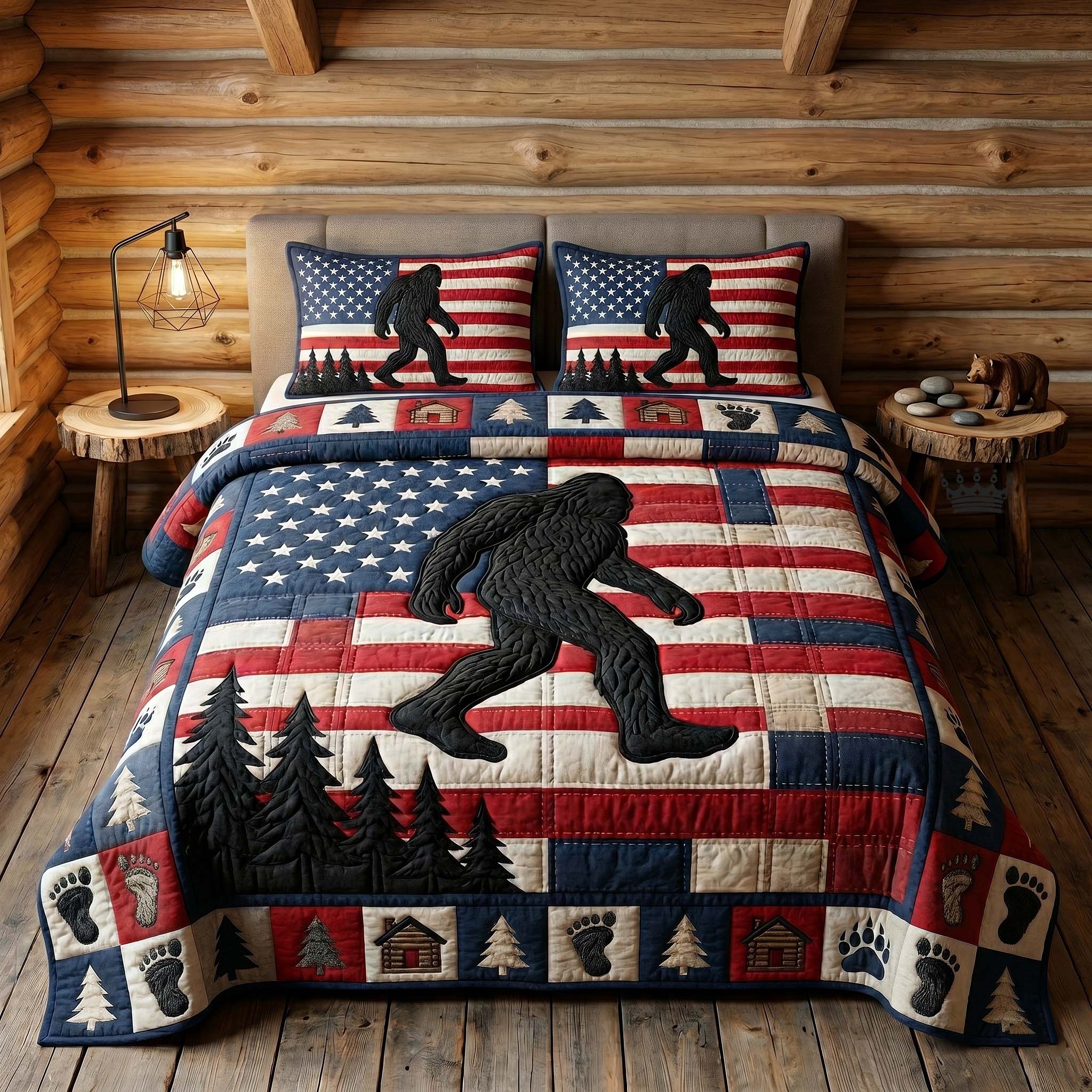 Mystic Sasquatch Quilted Bedding Set Mystic Sasquatch Sanctuary Gift For Sasquatch Dad - Tradiviet
