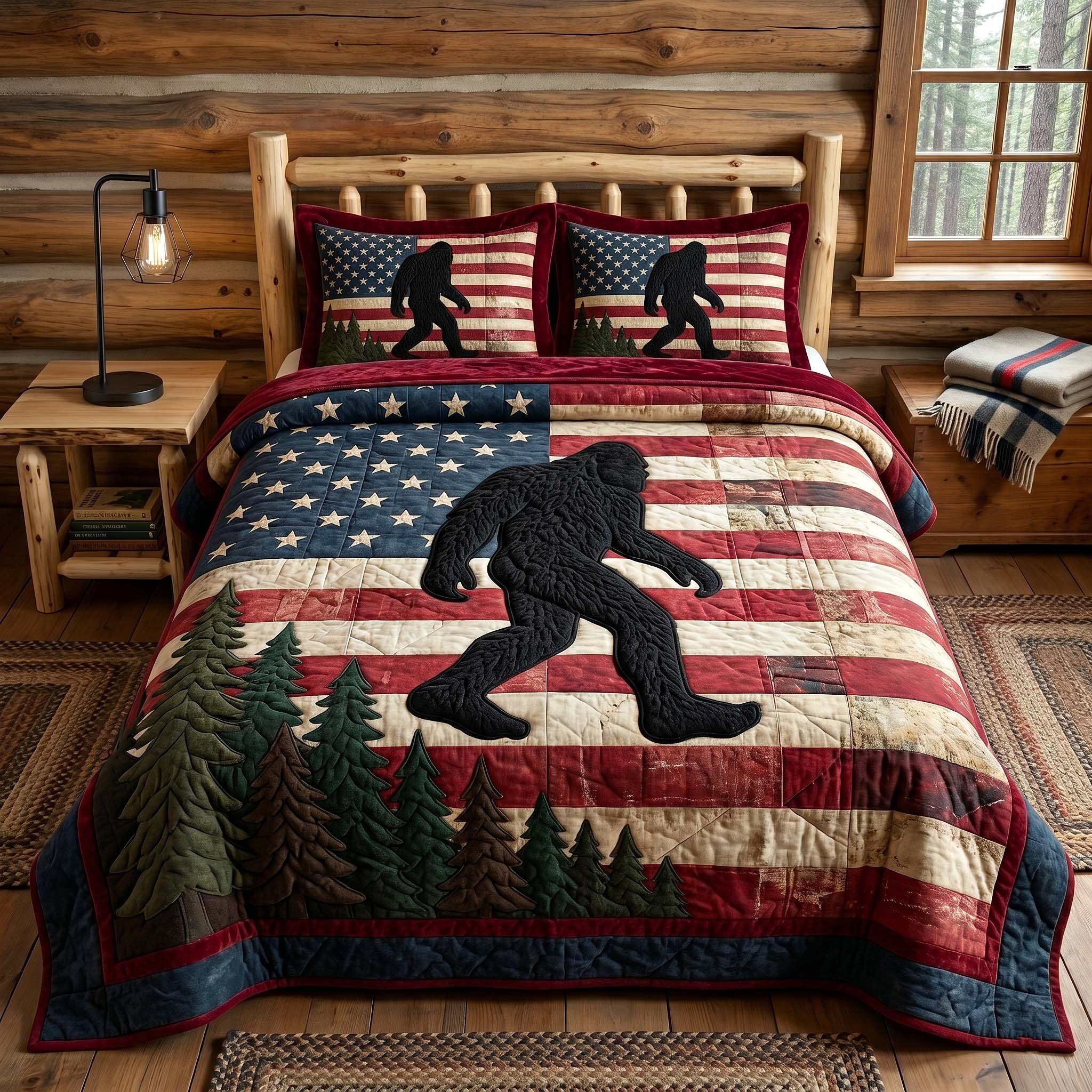 Mystic Sasquatch Quilted Bedding Set Mystic Sasquatch Style Gift For Sasquatch Fans - Tradiviet