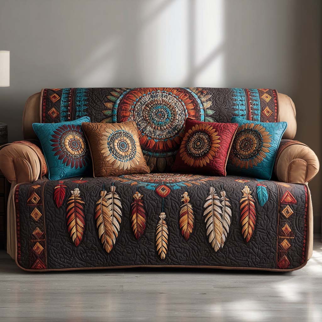 Mystic Weave Quilted Sofa Cover Elegant Room Decor Unique Home Decor Gifts - Tradiviet