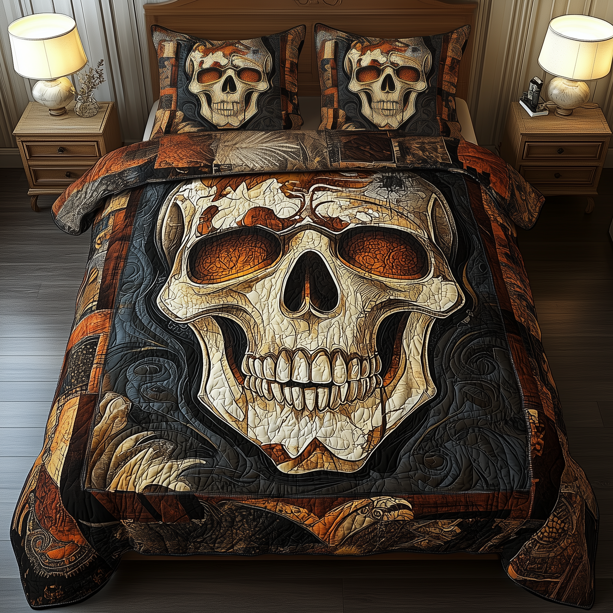 Mystique Solo Skull Quilted Bedding Set Mystique Solo Story Gift For Mystique Solo - Tradiviet