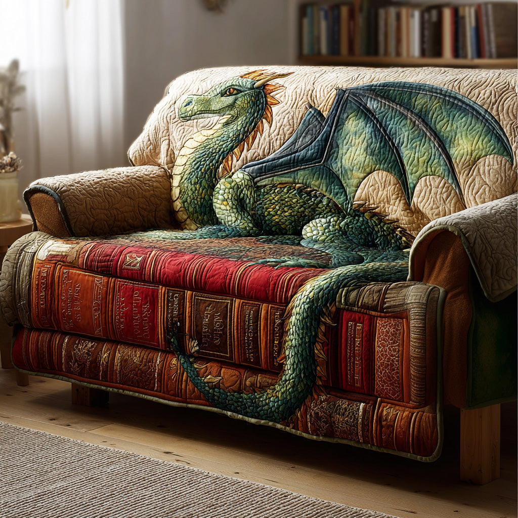 Mythbound Pages Quilted Sofa Cover Boho Home Room Decor Best Housewarming Gift Ideas - Tradiviet