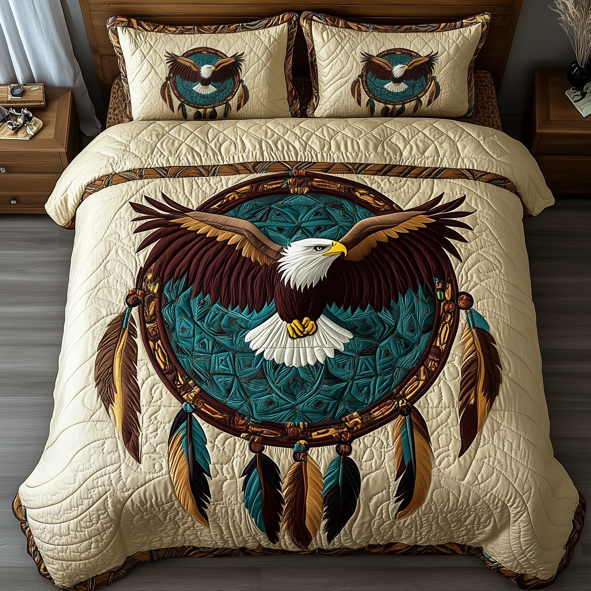 Native Freedom Quilted Bedding Set Native Freedom Bedroom Gift For Native Freedom - Tradiviet